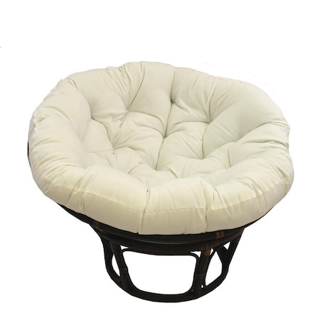 International Caravan 42 in. Rattan Papasan Chair with Solid Twill Cushion, Eggshell 3312-TW-EGG